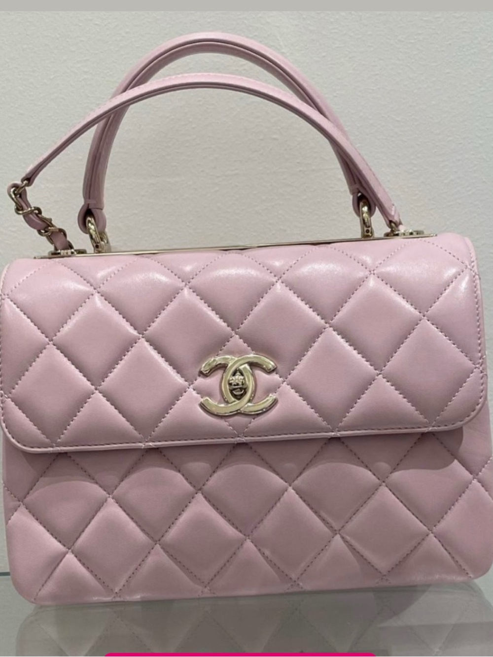 Chanel 21S Small Light Pink Lambskin Quilted Trendy CC LGHW New in Box